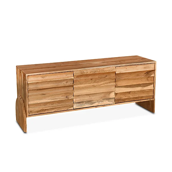 HTD Catania 59" Media Cabinet in Natural Acacia FCT-PC59NA CLOSEOUT