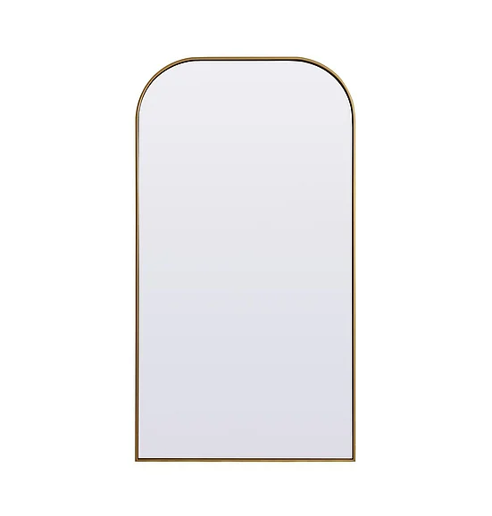 Elegant Metal Frame Arch Full Length Mirror 35X66 In. in Brass MR1B3566BRS