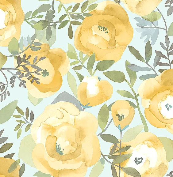 York NuWallpaper Peachy Keen Yellow Peel & Stick Wallpaper NU3036