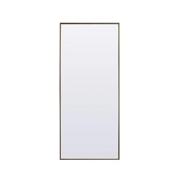 Elegant Metal Frame Rectangle Full Length Mirror 30X72 In. in Brass MR4FL3072BR