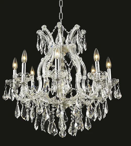Elegant Maria Theresa 9 Light Chrome Chandelier Clear Royal Cut Crystal 2801D26C/RC