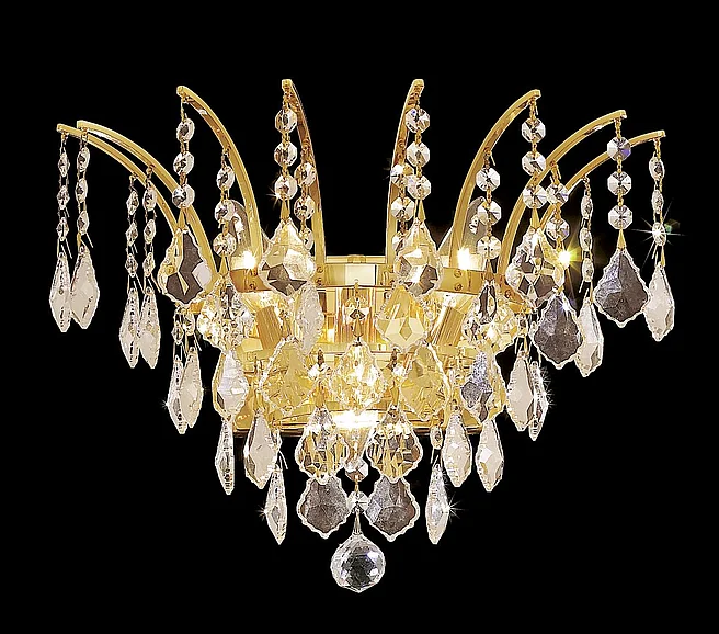 Elegant Victoria 3 Light Gold Wall Sconce Clear Royal Cut Crystal 8033W16G/RC CLOSEOUT