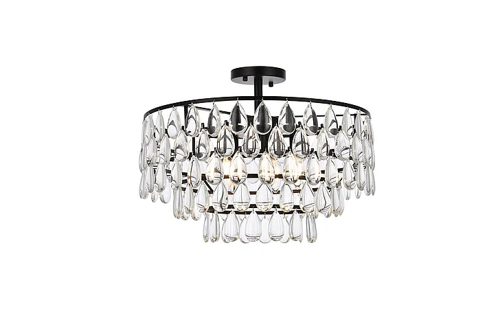 Elegant Mila 20 In. Flush Mount in Black 1103F20BK