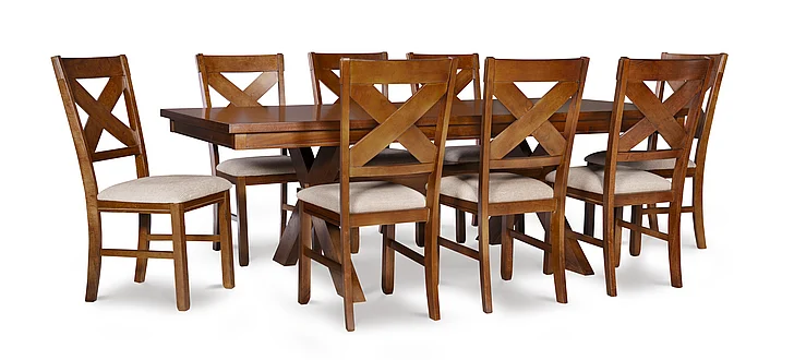 Powell Furniture Kraven 9Pc Dining Set in Dark Hazelnut 713-417M3
