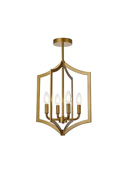 Elegant Kiera 4 Lights Pendant in Brass LD7068F14BR CLOSEOUT