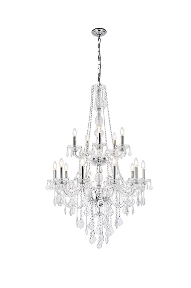 Elegant Verona 15 Light Chrome Chandelier Clear Royal Cut Crystal V7815G33C/RC