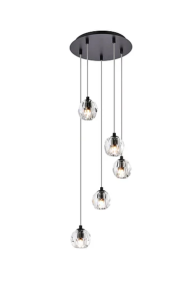 Elegant Eren 5 Lights Black Pendant 3505G12BK