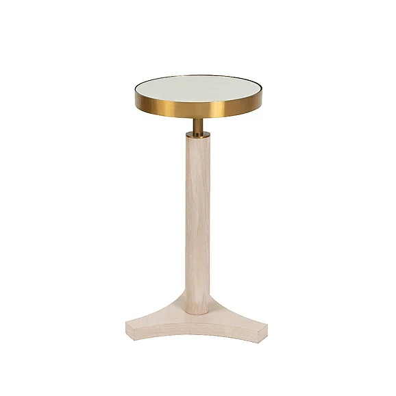 Worlds Away Fenway Round Cigar Table in Cerused Oak FENWAY CO