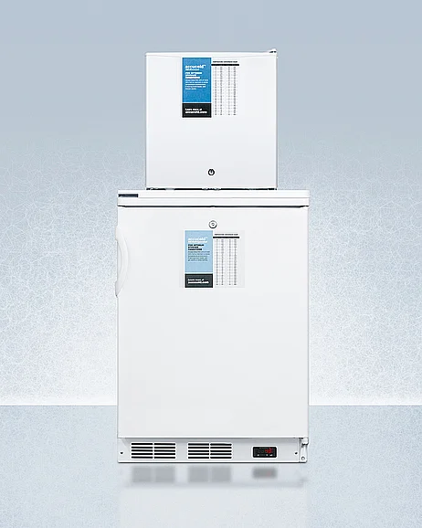 Summit 24" Wide All-Refrigerator/All-Freezer Combination in White FF7LWFS24LSTACKPRO