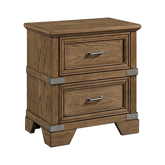 Intercon Furniture Forge 2 Drawer Nightstand in Weathered Chestnut