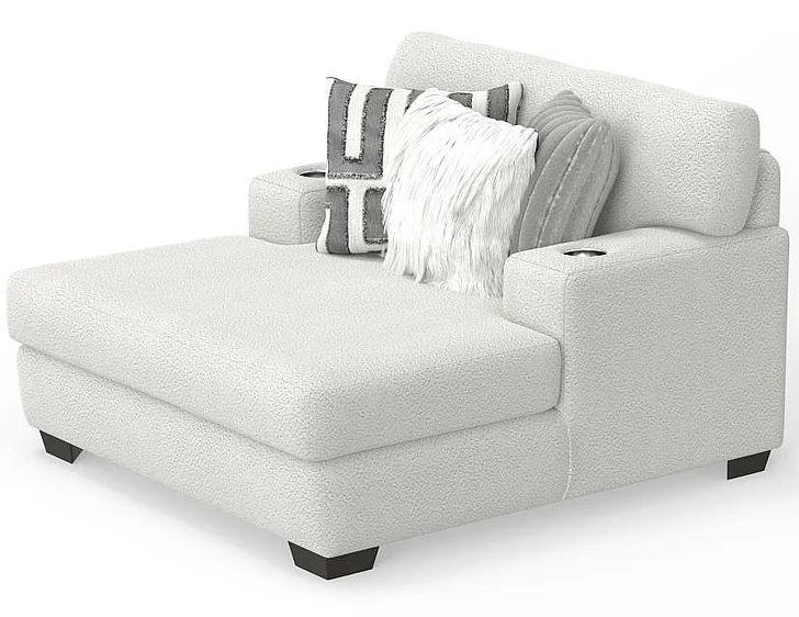 Corinthian Uptown Chaise W/ Cupholder in Vicking-Oyster FG28A5