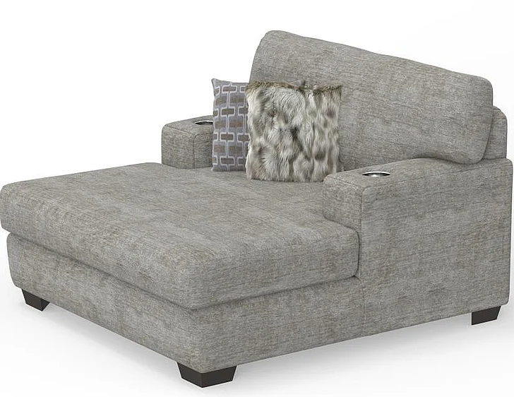 Corinthian Tribble Chaise W/Cup Holders in Galactic-Parchment FG28D5