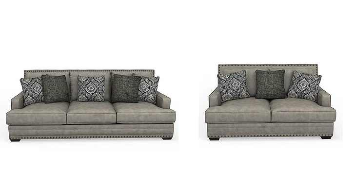Corinthian Tayson 2pc Sofa Living Room Set in Antelope-Dove
