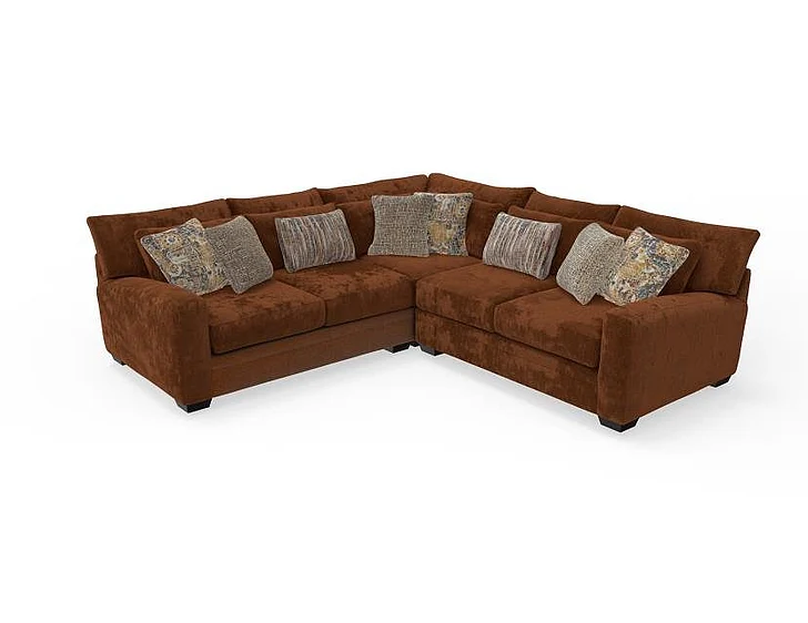Corinthian 5810S 3pc Sectional Living Room Set in Stipple-Brick