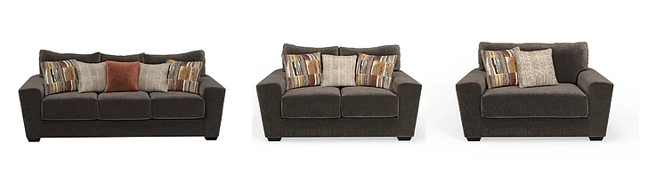 Corinthian Joshua 2pc Sofa Living Room Set in Luscious-Sable
