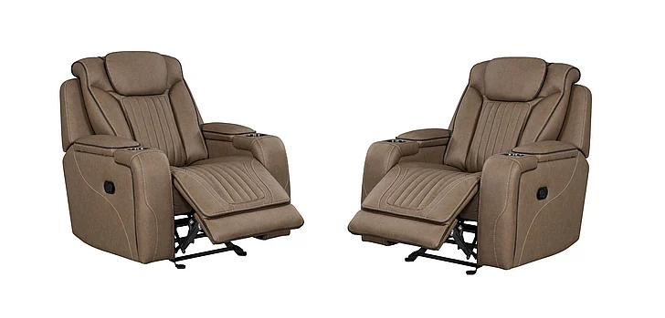 Corinthian Lunas Power Headrest Recliner in Houston-Wood FGC53906-19HR (Set of 2)