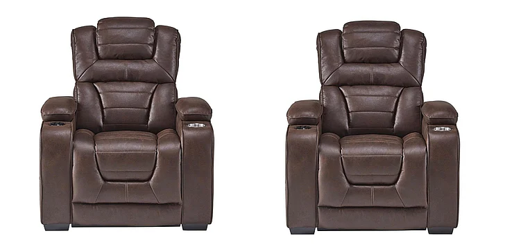 Corinthian Luke Power Headrest Recliner in Desert-Chocolate FGC73901-19HR (Set of 2)