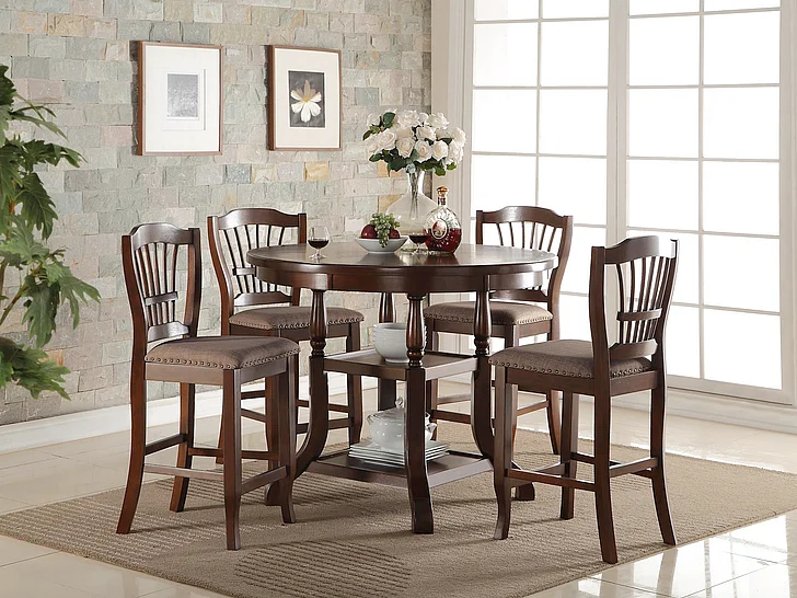 New Classic Bixby 5pc Counter Dining Table Set in Espresso