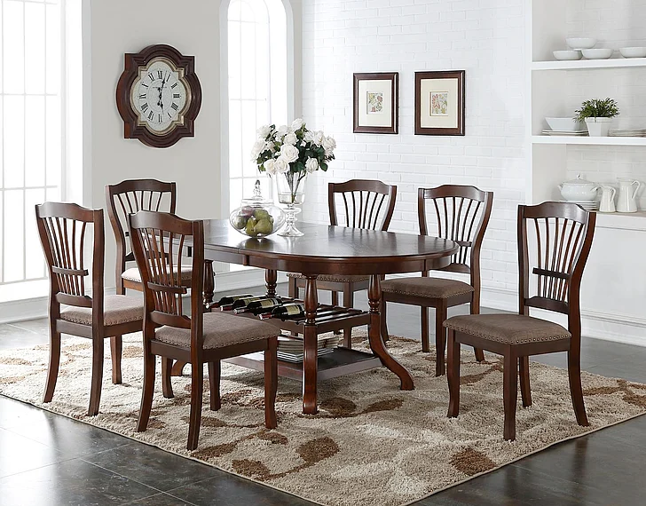 New Classic Bixby 7pc Dining Table Set in Espresso