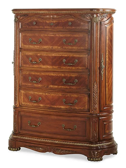 AICO Cortina Chest in Honey Walnut