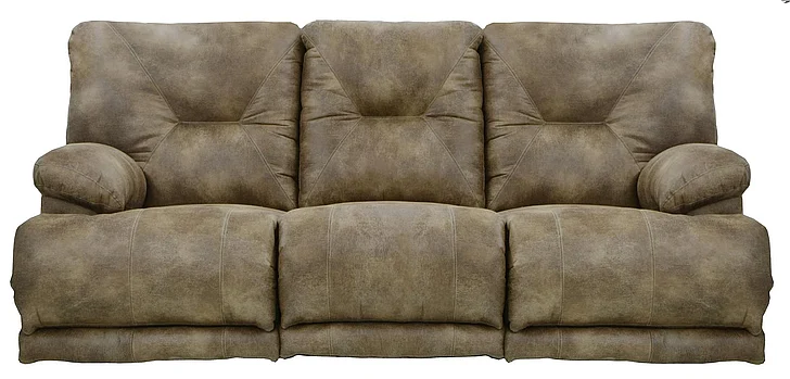 Catnapper Voyager Power Lay Flat Reclining Sofa w/ Drop Down Table in Brandy
