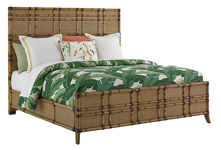 Tommy Bahama Home Twin Palms Coco Bay Cal King Panel Bed in Medium Umber 01-0558-135C