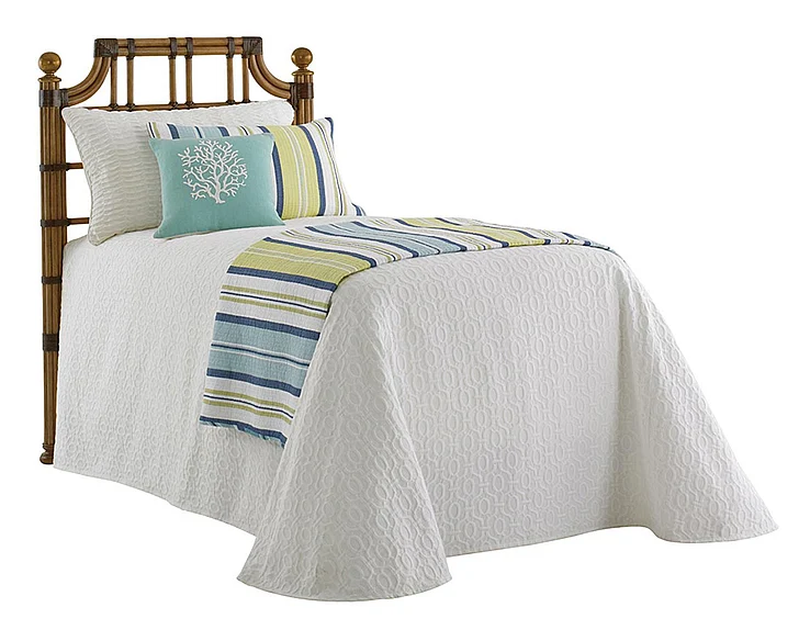 Tommy Bahama Home Twin Palms St. Kitts Twin Rattan Headboard in Medium Umber 01-0558-141HB