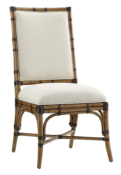 Tommy Bahama Home Twin Palms Summer Isle Upholstered Side Chair in Medium Umber 01-0558-882-01