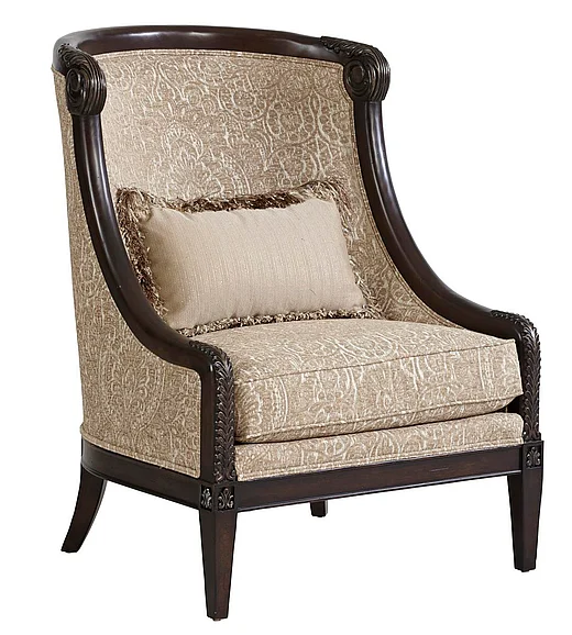 A.R.T. Furniture Giovanna Azure Carved Wood Accent Chair 509534-5527AB