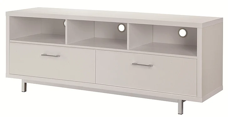 Coaster Entertainment Units Low TV Console w/ Metal Base in White 701972