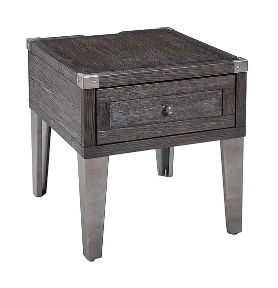 Todoe Rectangular End Table in Dark Gray T901-3 FedEx/UPS