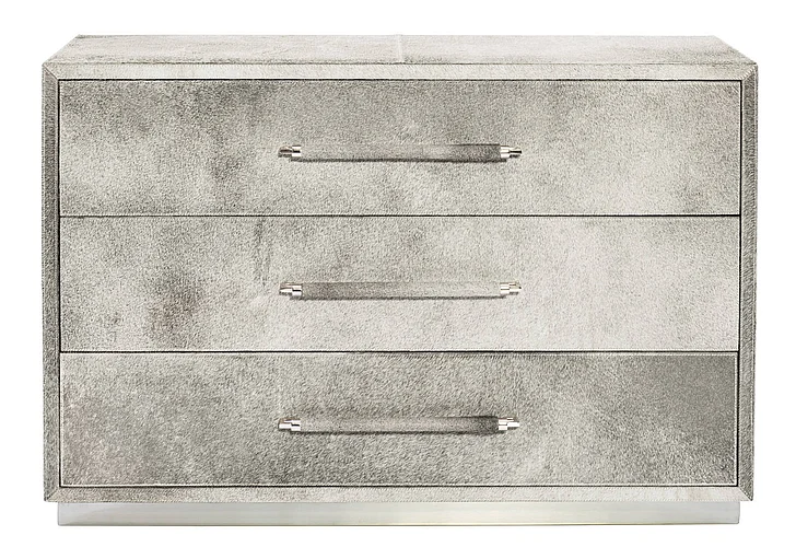 Bernhardt Interiors Parkin Drawer Chest in Polished Stainless Steel 369-032