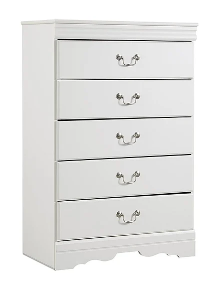 Anarasia 5 Drawer Chest in White B129-46
