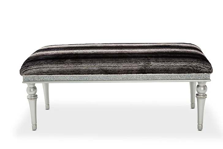 AICO Melrose Plaza Non-Storage Bed Bench in Dove 9019904-118 CLOSEOUT