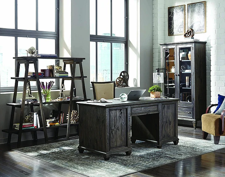 Magnussen Sutton Place 3pc Office Set in Weathered Charcoal
