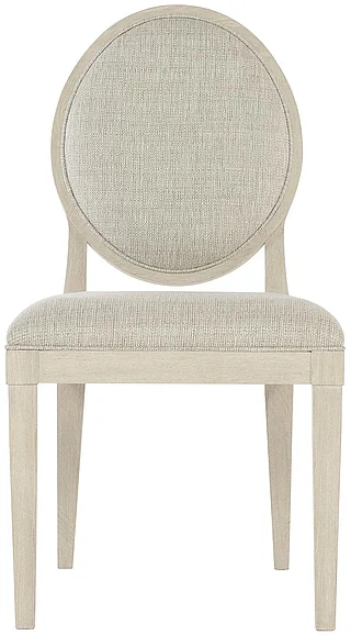 Bernhardt East Hampton Oval Back Side Chair in Cerused Linen (Set of 2) PROMO