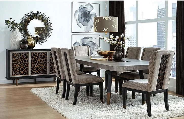 Magnussen Furniture Ryker 7pc Rectangular Dining Room Set in Nocturn Black