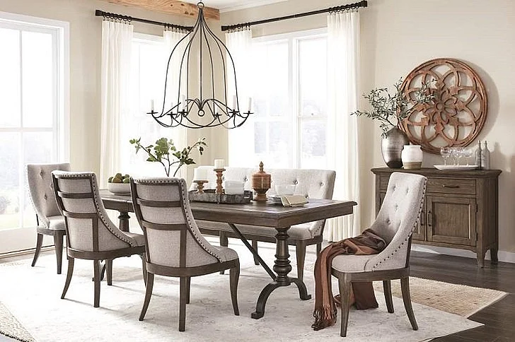 Magnussen Furniture Roxbury Manor 6pc Rectangular Dining Room Set in Homestead Brown
