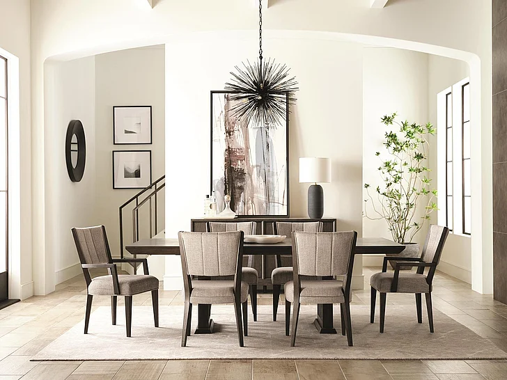 Pulaski Furniture Quincy 7pc Double Pedestal Dining Room Set in Molasses
