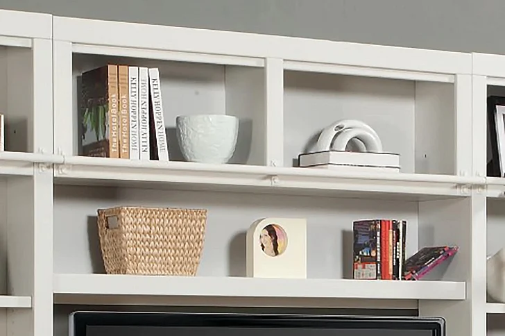 Parker House Boca 56 in. Bookcase Bridge, Shelf and Back Panel in Cottage White BOC#401