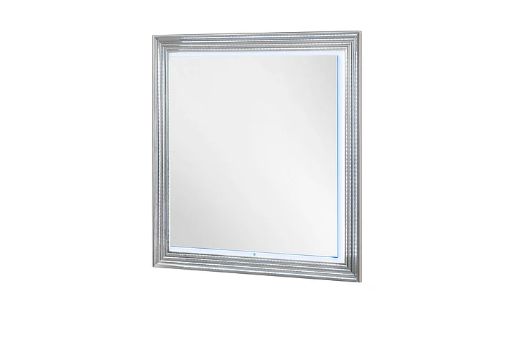 Global Furniture Ylime Mirror with LED in White Marble YLIME-WHITE MARBLE-MR W/ LED