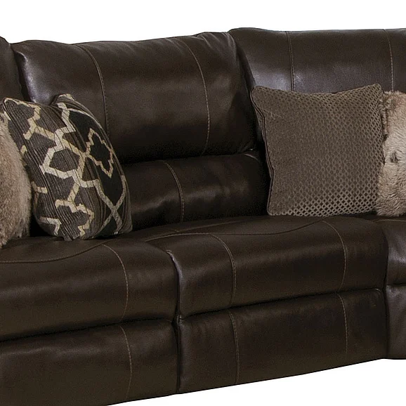 Catnapper Como Modular Sectional Lay-Flat Power Armless Recliner in Chocolate 64365