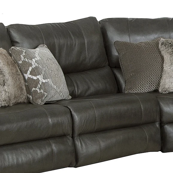 Catnapper Como Modular Sectional Lay-Flat Power Armless Recliner in Steel 64365