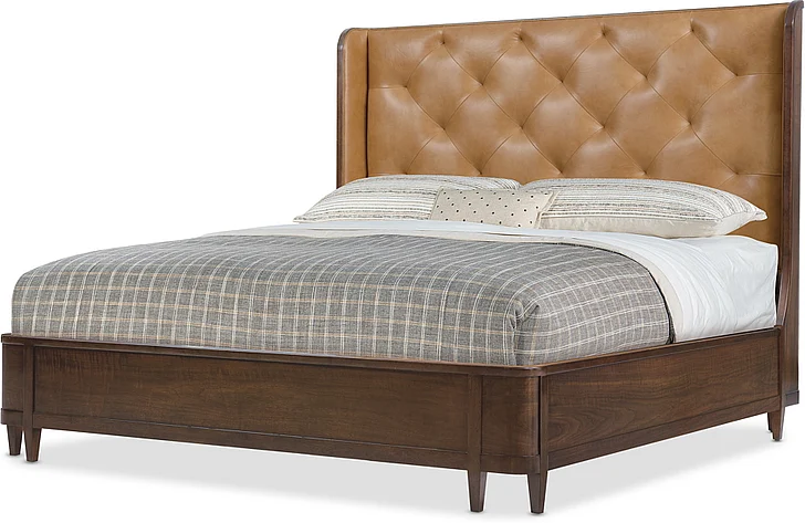 Hooker Furniture Archives Queen Leather Bed in Dark Wood 6123-90850-89