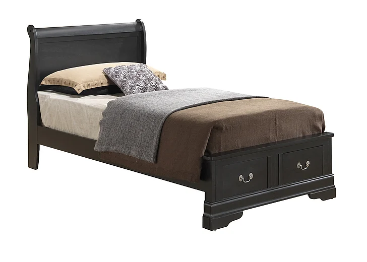 Glory Furniture G3150D Twin Low Profile Storage Bed in Black G3150D-TSB2