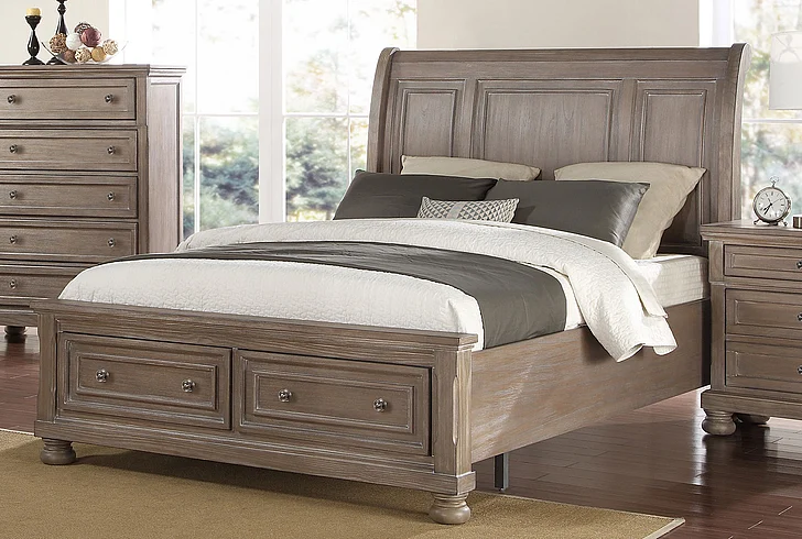 New Classic Furniture Allegra Queen Storage Bed in Pewter PROMO