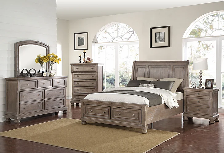 New Classic Furniture Allegra Bedroom Set in Pewter B2159-SET