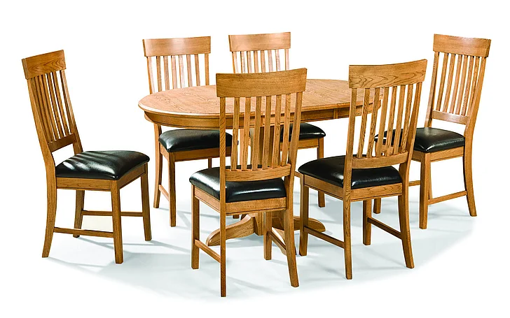 Intercon Furniture Family 7-Piece Round Pedestal Dining Set in Chestnut