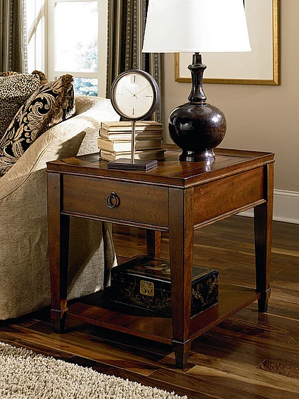 Hammary Sunset Valley Single-Drawer Rectangular End Table in Brown 197-915