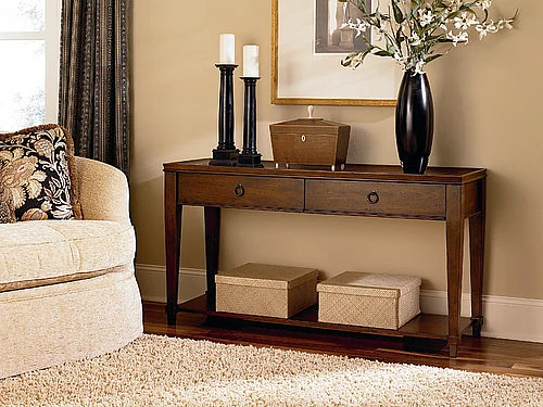 Hammary Sunset Valley Sofa Table in Brown 197-925